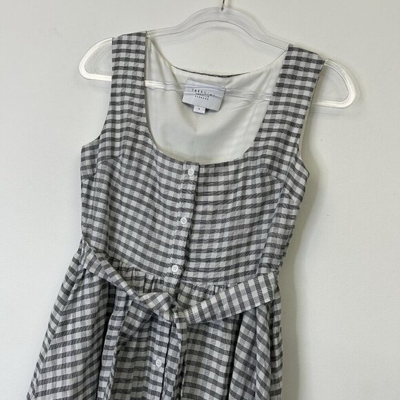 The Shirt Rochelle Behrens Gingham Dress Womens Size Small Tie Waist - Picture 3 of 9
